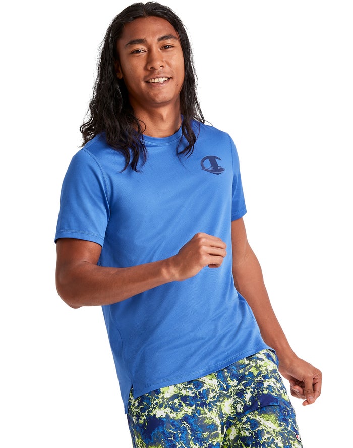 Camiseta Champion Hombre - Sport Ripple Effect ( Azules ) 7451306-KJ